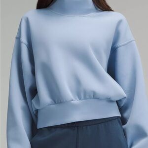 lululemon Full Flourish Pullover as 8 blue willow luxtreme funnel neck$128